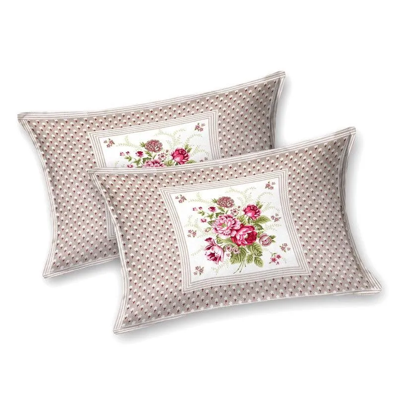 Neve Floral Cotton Bedsheet (Brown,Pink) - 180 TC media 7