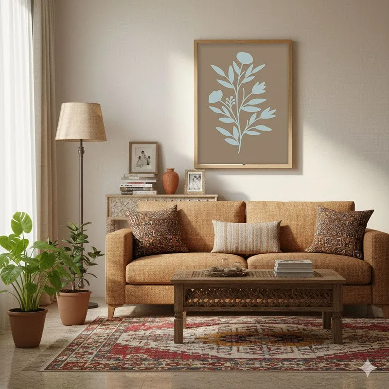 Coastal Flora Canvas Wall Painting With Brown Frame media 4