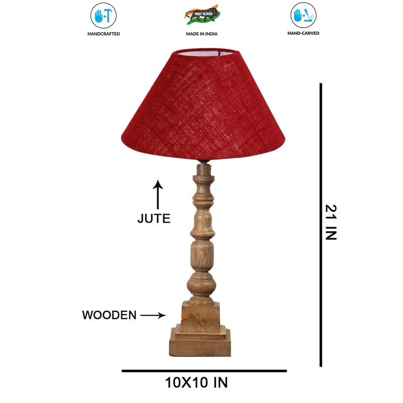 Sienna II Arbor Wooden Table Lamp - Red,Brown media 7