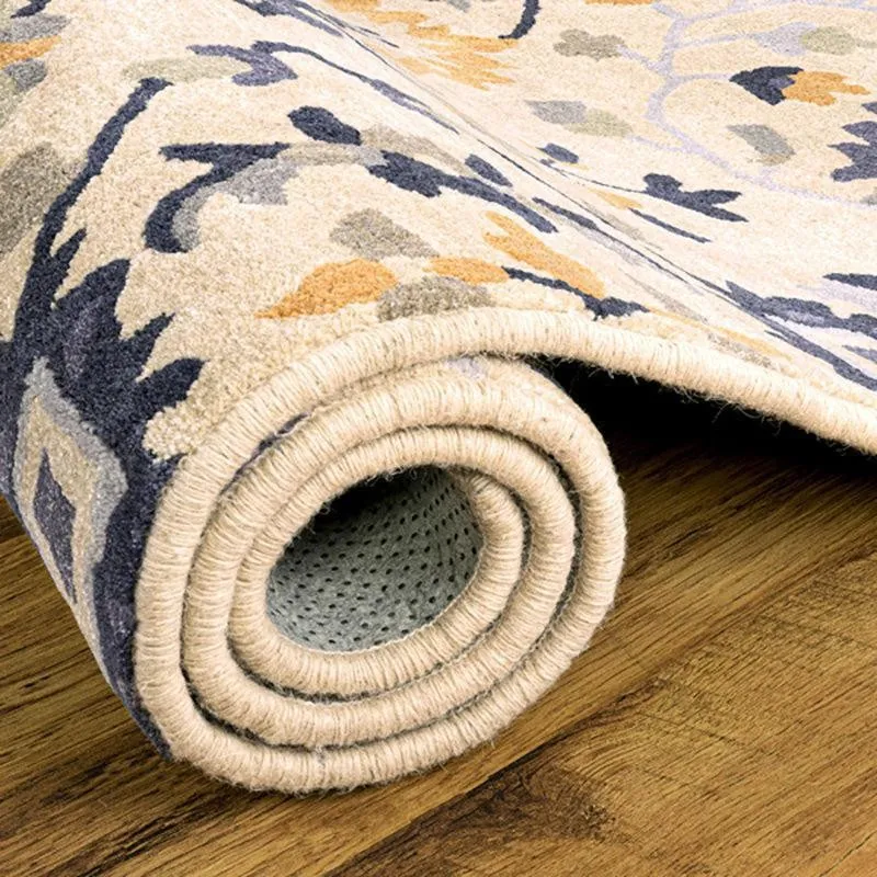 Erinyes Hand Tufted Ethnic Wool & Nylon Carpet - Blue media 4