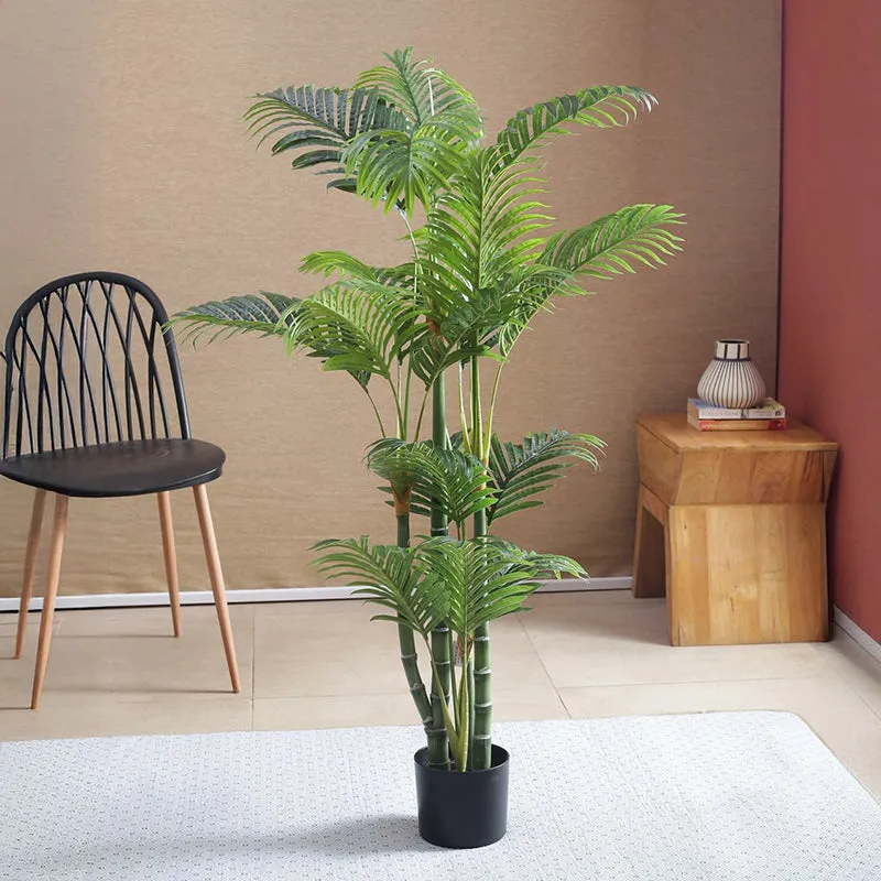 Filo Artificial Areca Palm With Black Plastic Pot - 4.3 Feet media 5