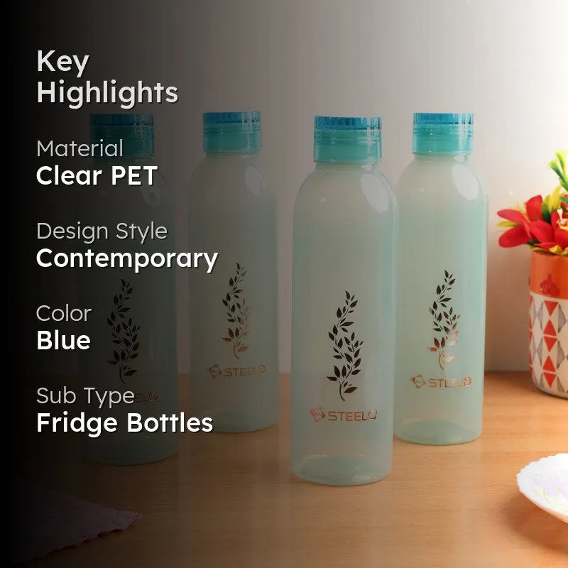 AquaBloom Blue Clear PET Bottle (1000 mL Each) - Set Of Four media 2