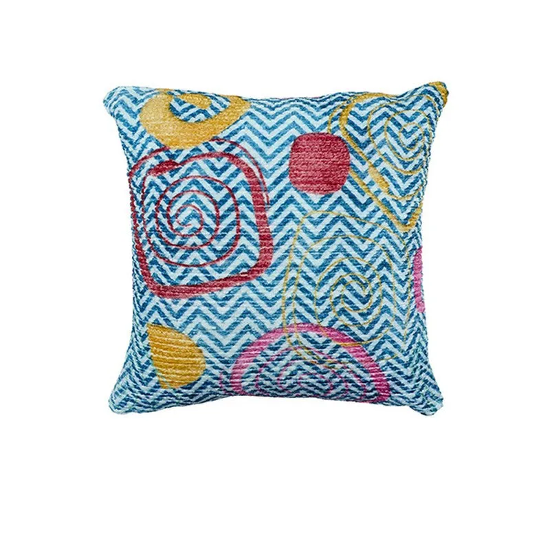 BlossomTrail Cushion Cover (Blue) - Set Of Three media 3