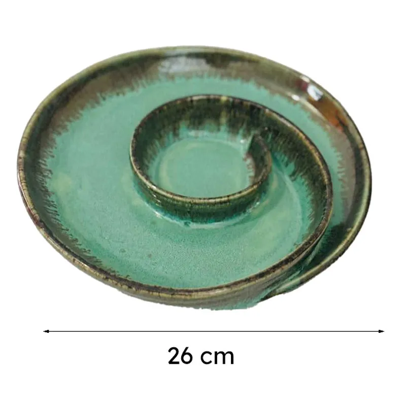 Swirl Swoop Ceramic Platter - Sea Green media 9