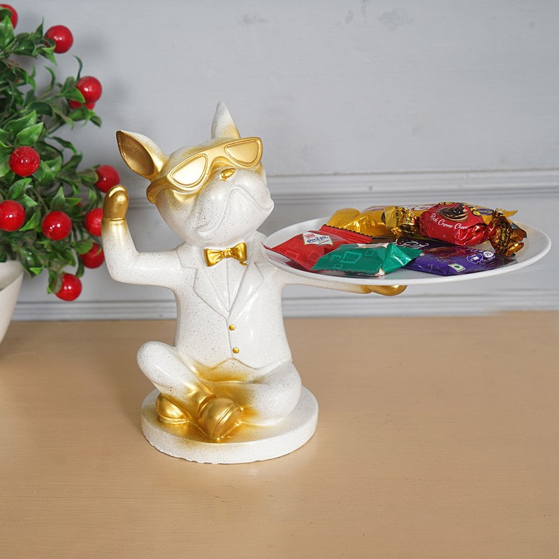 Elegant White & Gold Swan Showpiece