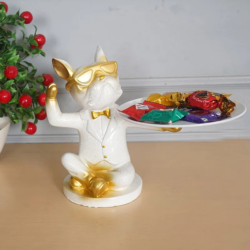 Elegant White & Gold Swan Showpiece media 1
