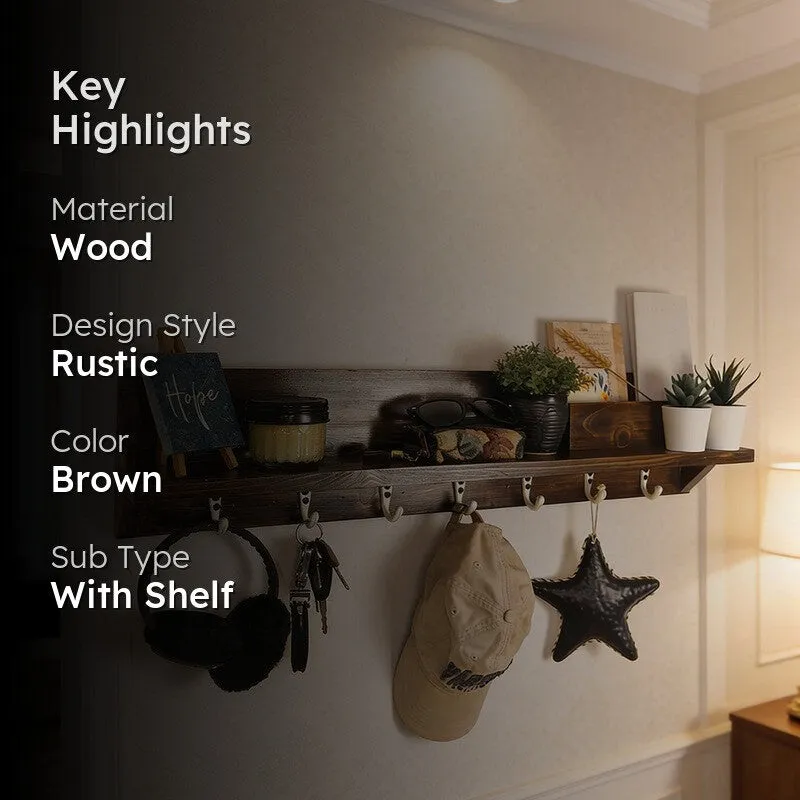 Zentique Wooden Wall Organiser with Key Holders media 2