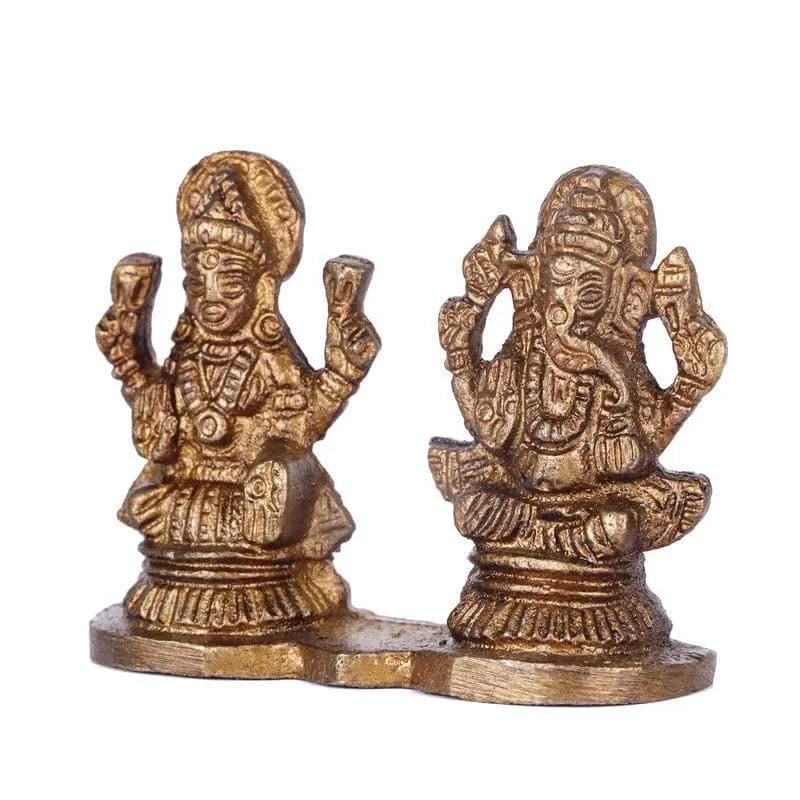 Spiritual Lakshmi Ganesh Brass Idol media 3