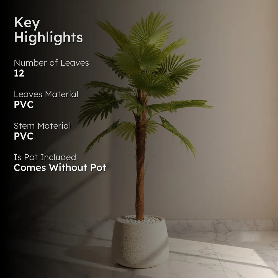 Artificial Raffix Palm Plant Without Pot - 4 Feet media 2