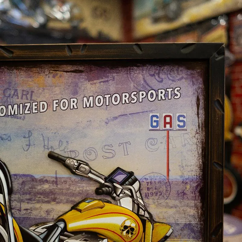 Motorcycle Chopper Retro Metal Wall Accent media 3