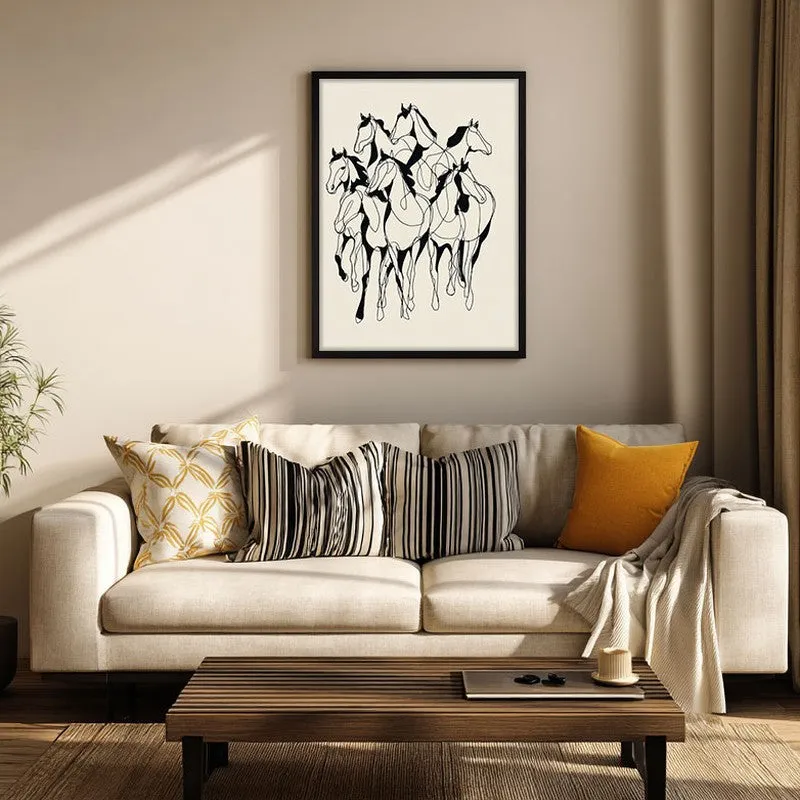 Horse in Harmony Wall Painting With Black Frame media 5