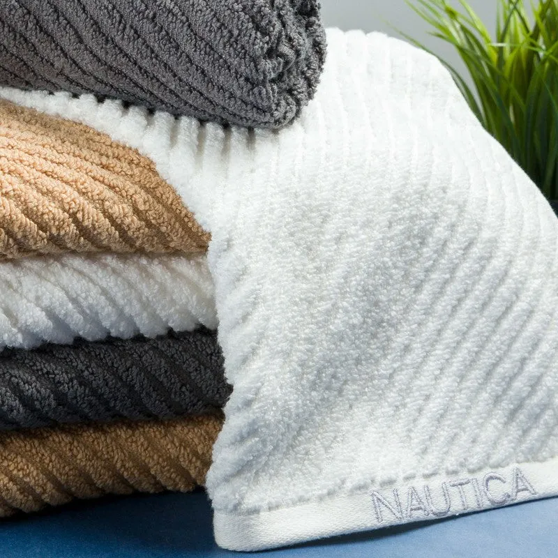 Nautica Riviera Soft Cotton Hand Towel (White, Grey & Yellow) - Set Of Six media 4