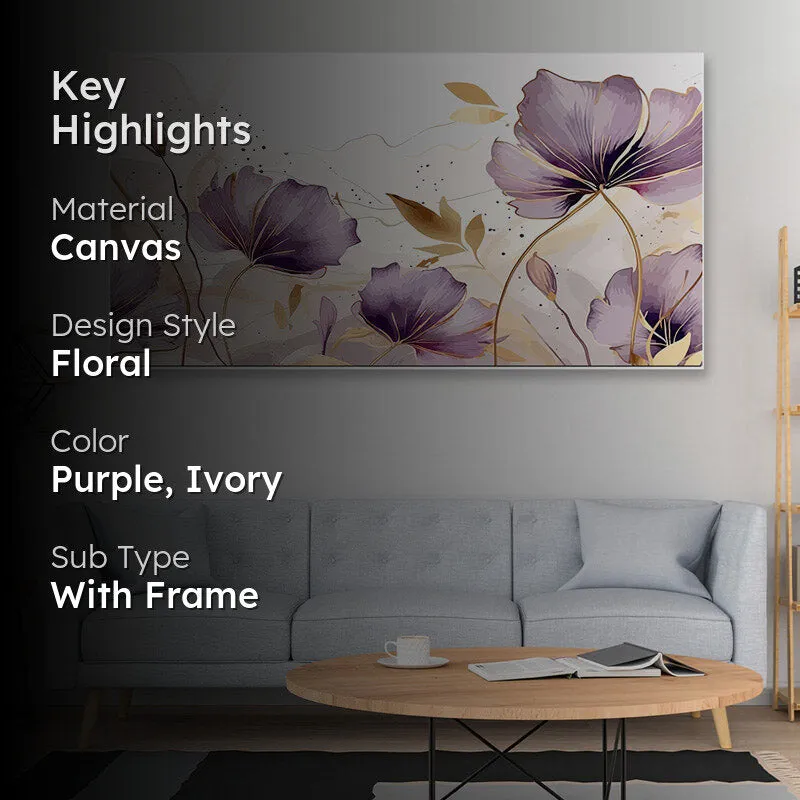 Melera Purple Flora Wall Painting media 2