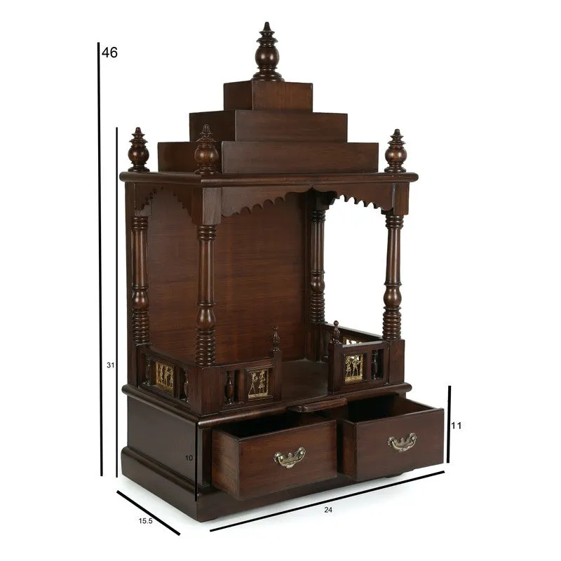 Sacred Haven Teak Wood Mandir media 6