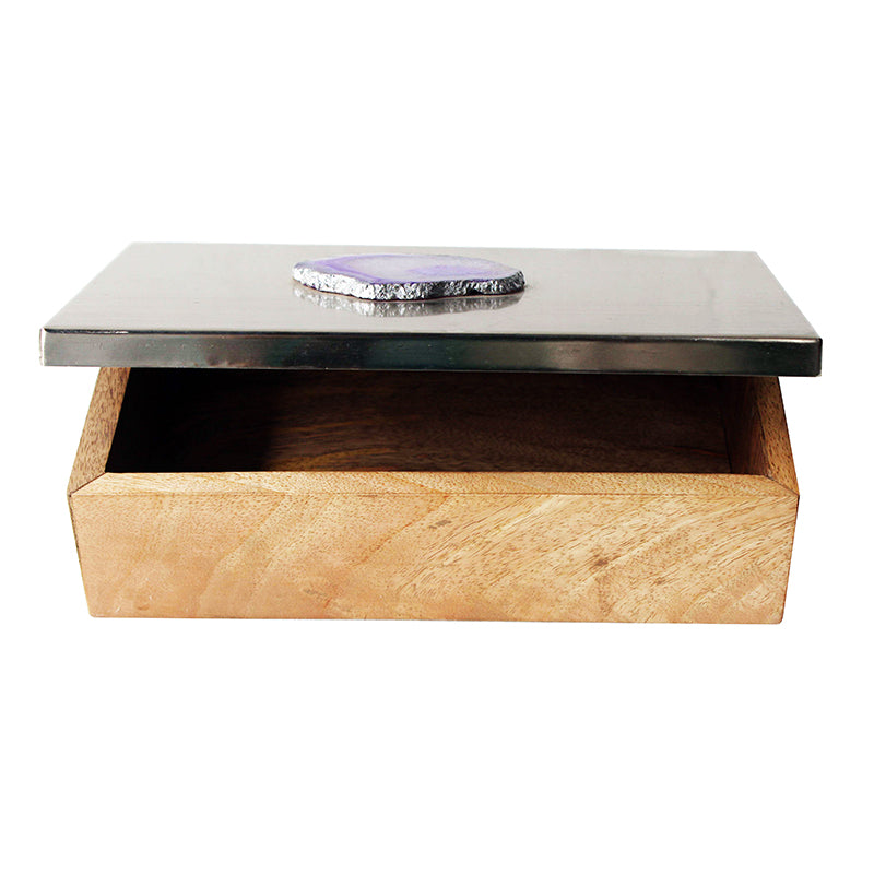 Stove Chest Wood & Agate Storage Box - Green media 5