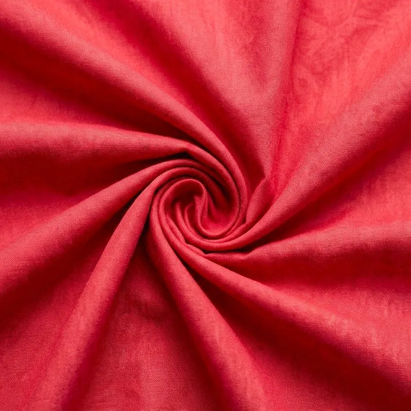 Baria Solid Cotton Bedsheet (Red) -200 TC media 5