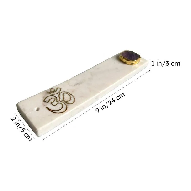 Om Incense Holder With Rose Quatrz Plating - Pink media 6