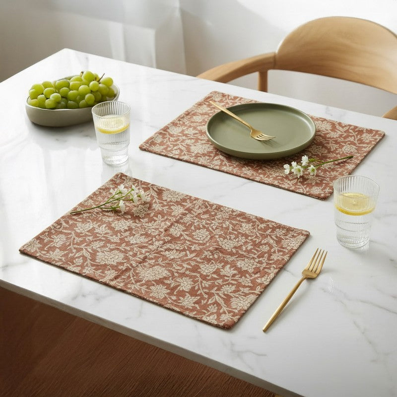 Rustic Indian Canvas Table Mats - Set Of Two