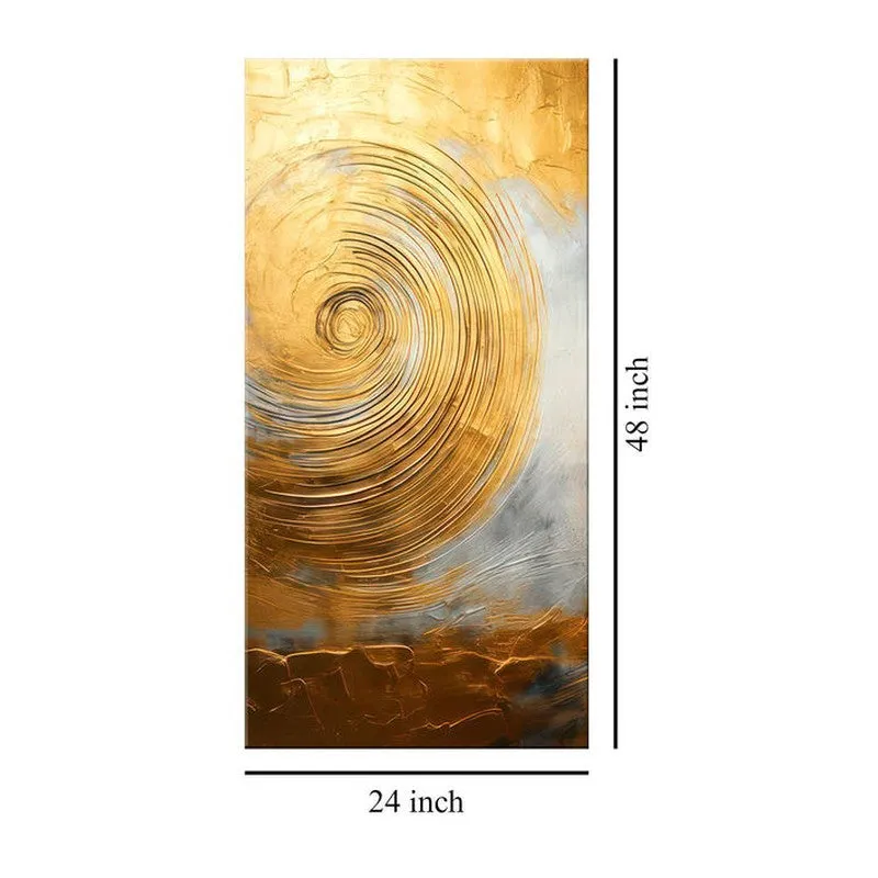 Golden Swirl Poly Canvas Wall Painting media 8
