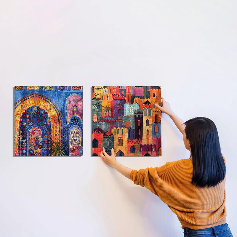 Vibrance Of City Canvas Wall Art - Set Of Two media 6