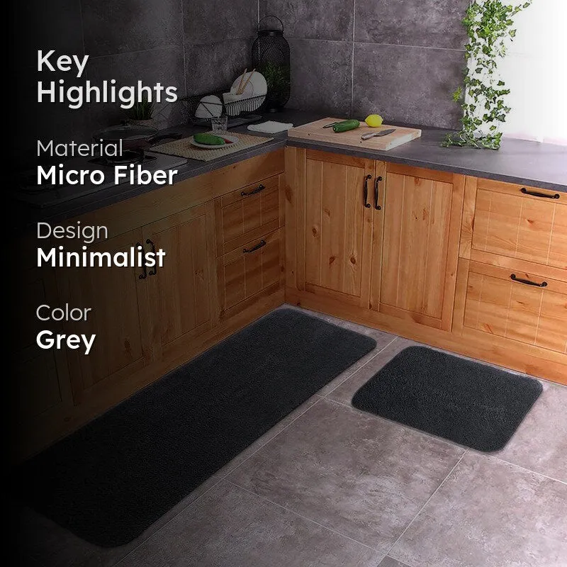 PlushVista Microfiber Kitchen Floor Mats (Black) - Set of Two media 2
