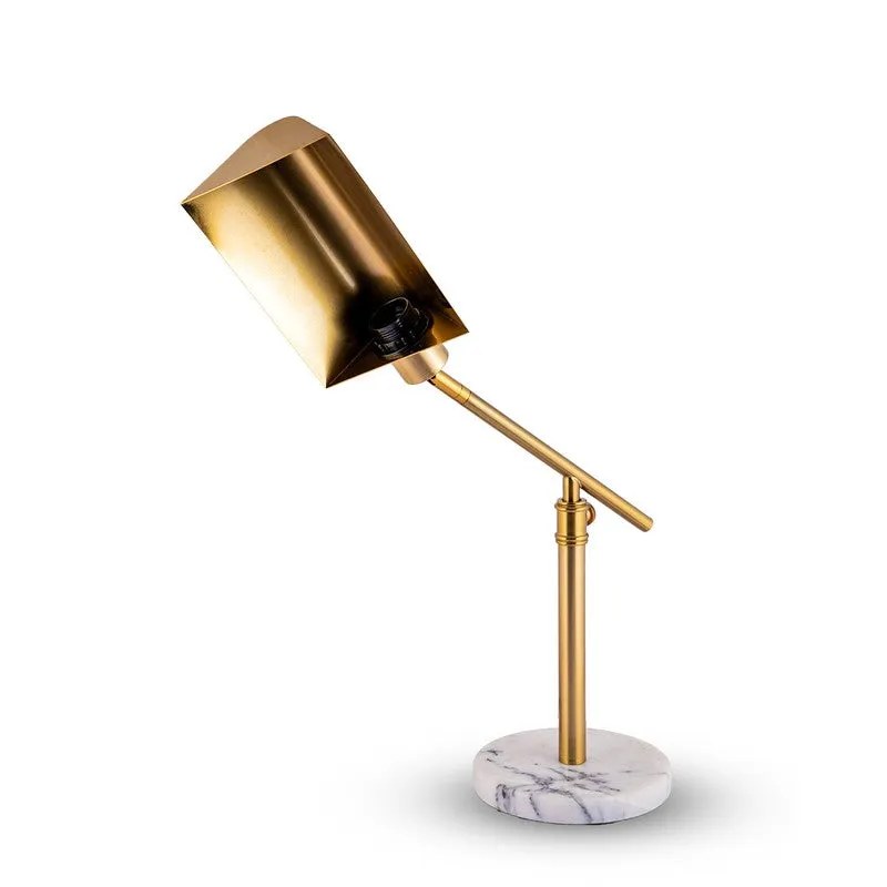 AarviDecor Jasper Designer Metal Table Lamp - Gold media 4