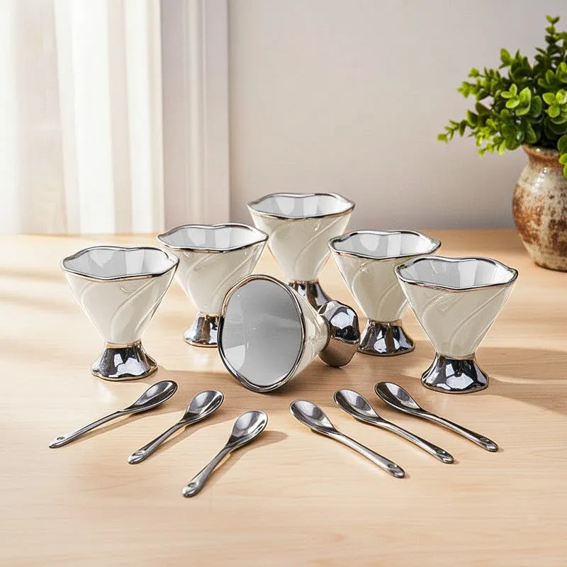 Abriya White Ice Cream Cup (200 ML) - Twelve Piece Set media 1