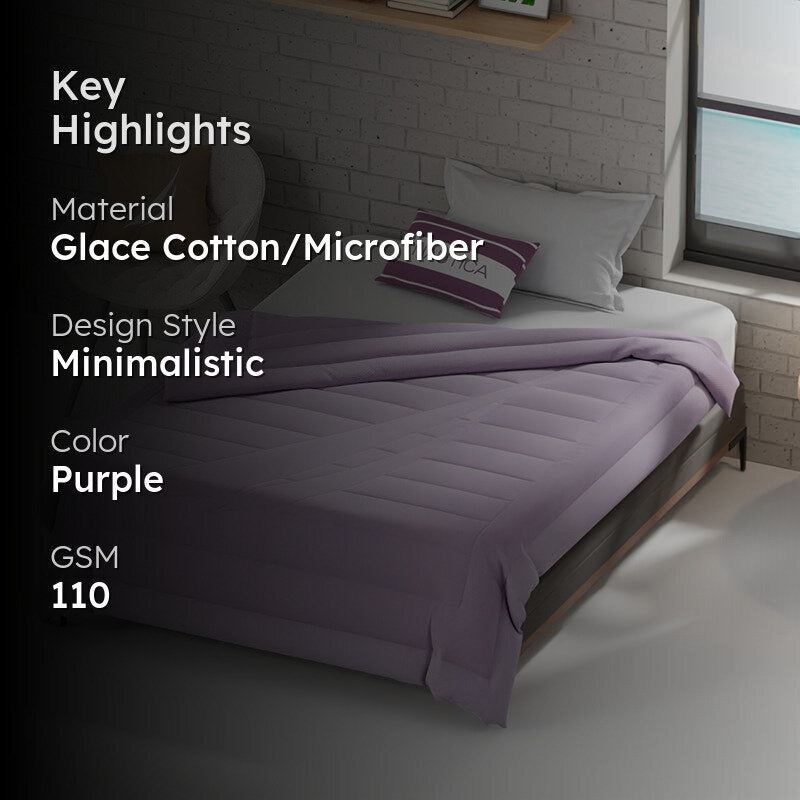 Nautica Ciel Luxe Solid Microfiber Comforter (Lavender) - 110 GSM media 2