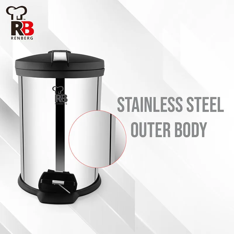 Bergner Silver Step Stainless Steel Pedal Dust Bin - 7000 mL media 3