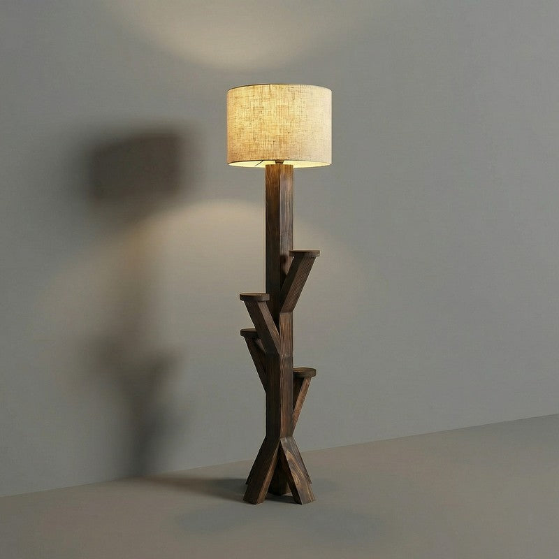 CozyHue Wooden Floor Lamp - Brown media 7