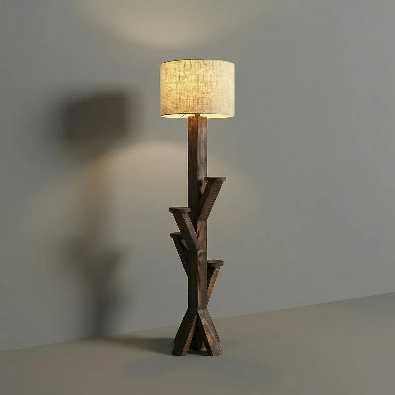 CozyHue Wooden Floor Lamp - Brown media 7