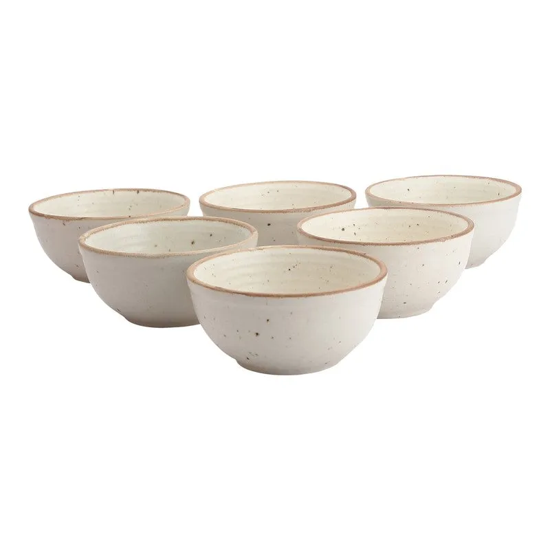 Brownline Off White Stoneware Snack Bowls (260 mL) - Set Of Six media 3