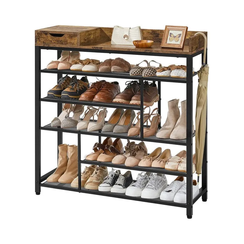 Prism Metal Shoe Rack - Black,Brown media 4