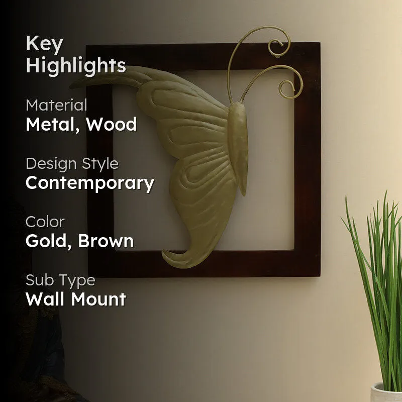 Mirrored Butterfly Metal & Wood Wall Accent media 2