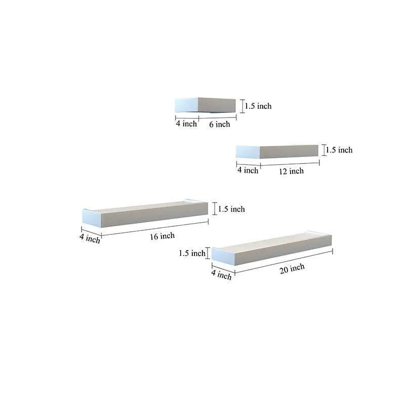 Skyline Shelving Wall Shelf - White - Set Of Four media 4