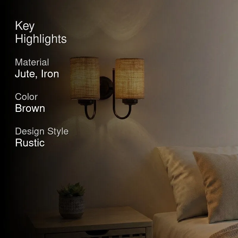 Highlight graphic showing material, color, and rustic design style