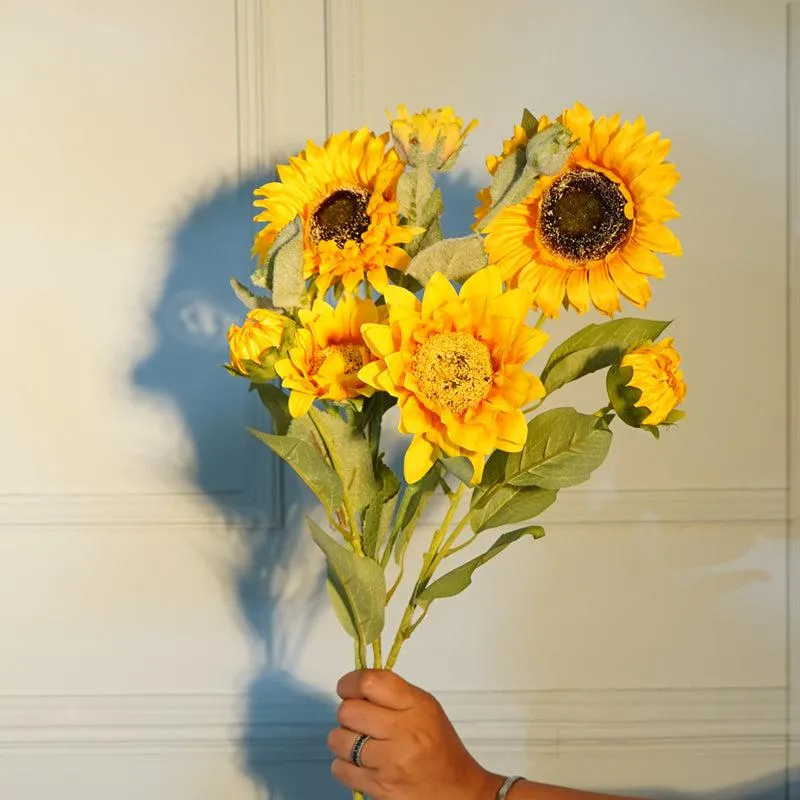 Faux Yellow Sun Flower Stick (21 CM) - Set Of Two media 3