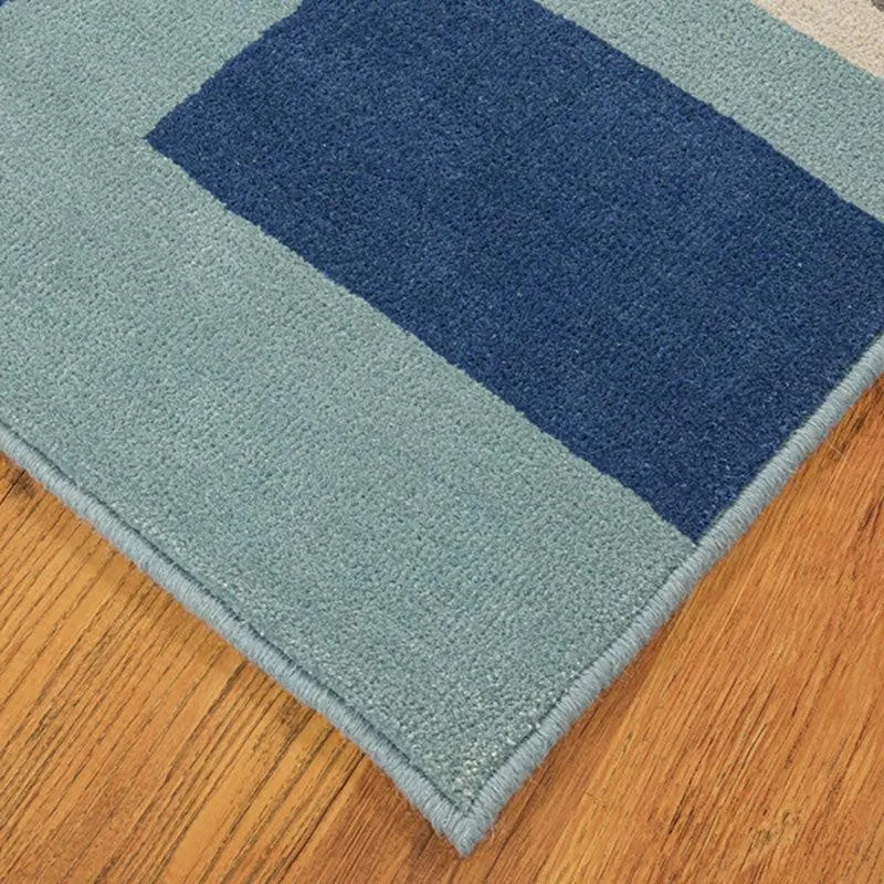 Melantho Hand Tufted Geometric Wool & Nylon Carpet - Blue & Grey media 7