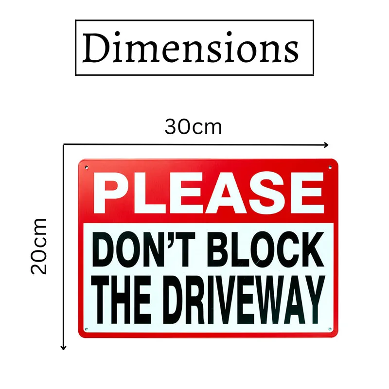 Please Don't Block The Driveway Retro Metal Wall Accent media 7