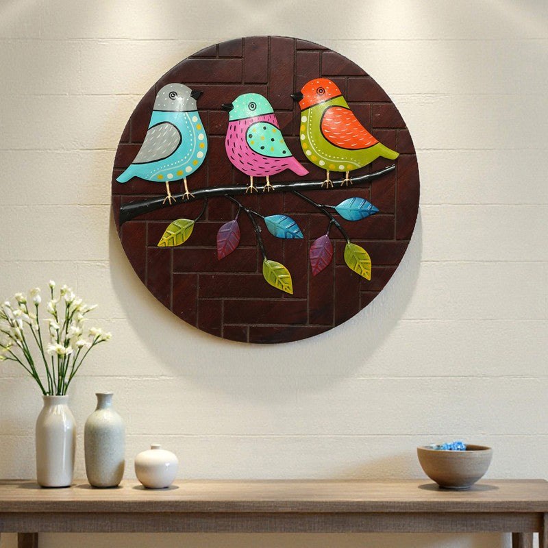 Nestled Metal & Wood Wall Accent