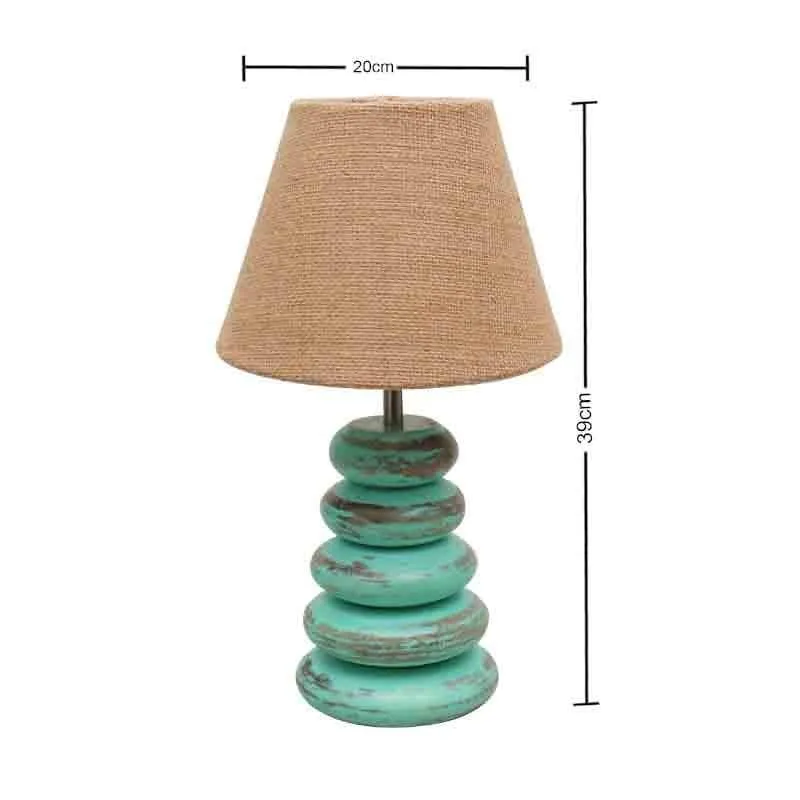 Amber Pebbles Fabric Table Lamp - Blue,Brown media 6