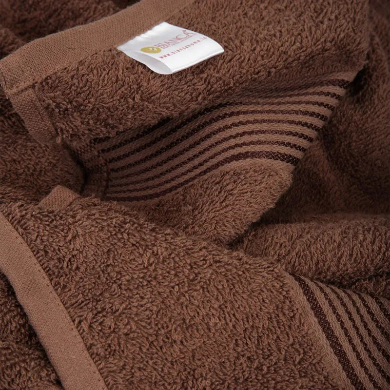 Nuage Cotton Bath Towel (Brown & Beige) - Set Of Two media 4