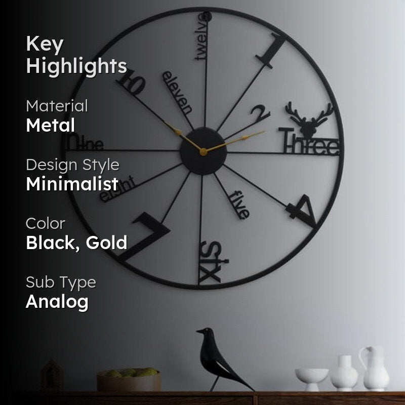 Cirque Modern Metal Analog Wall clock media 2
