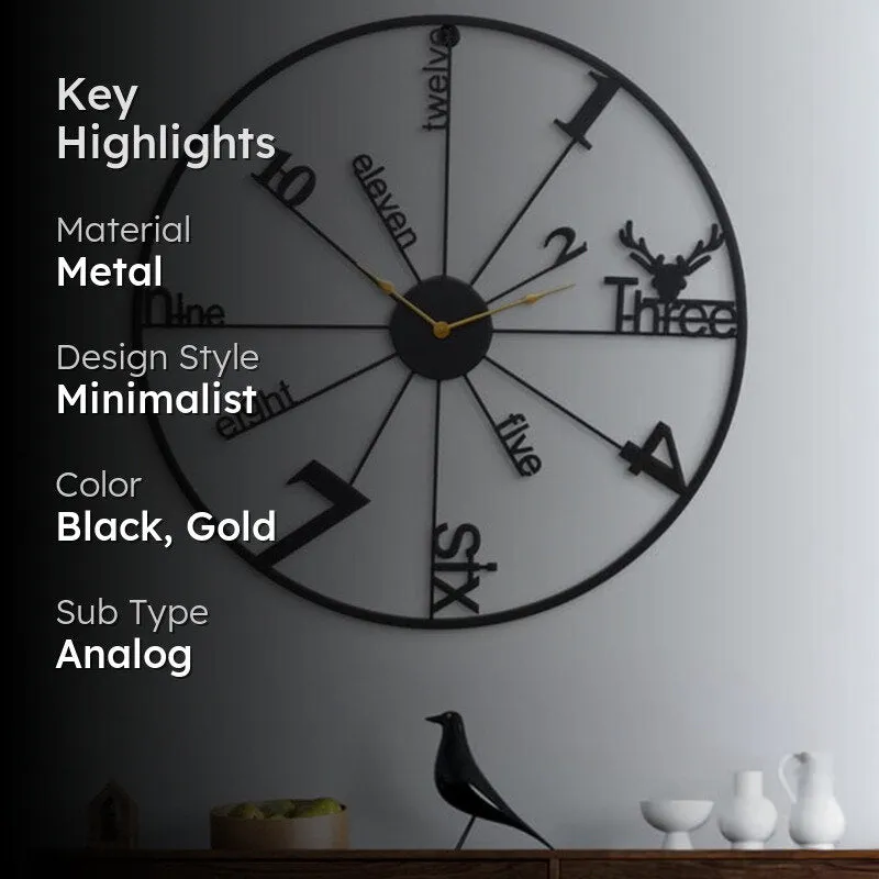 Cirque Modern Metal Analog Wall clock media 2