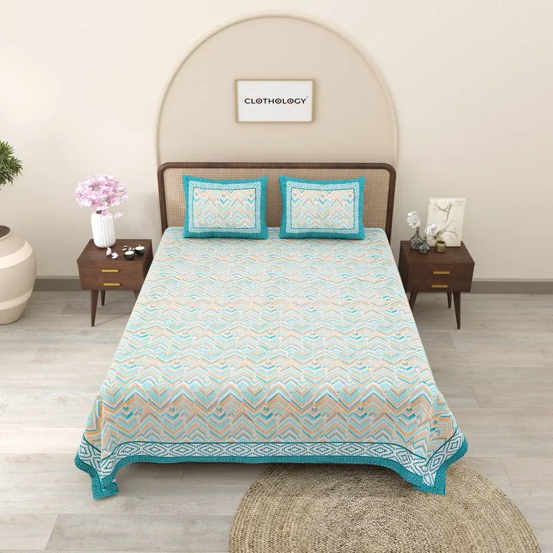 Softum Cotton Bedsheet (Teal) - 240 TC media 3