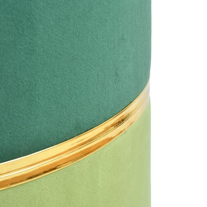 Dualtone Solid Velvet Pouffe - Teal & Green media 4