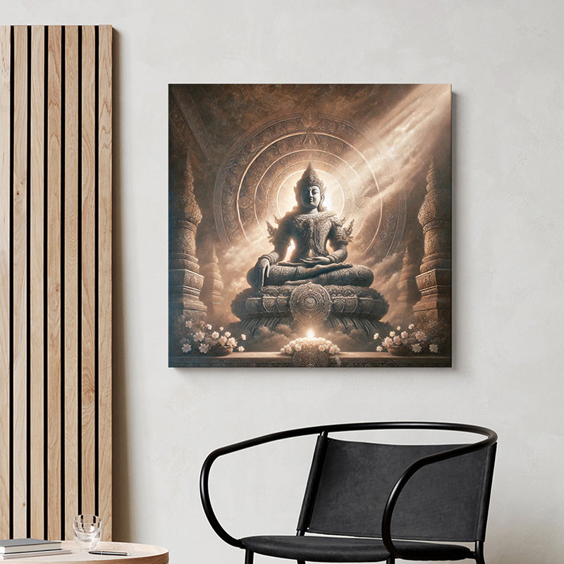Temple Glow Buddha Wall Painting