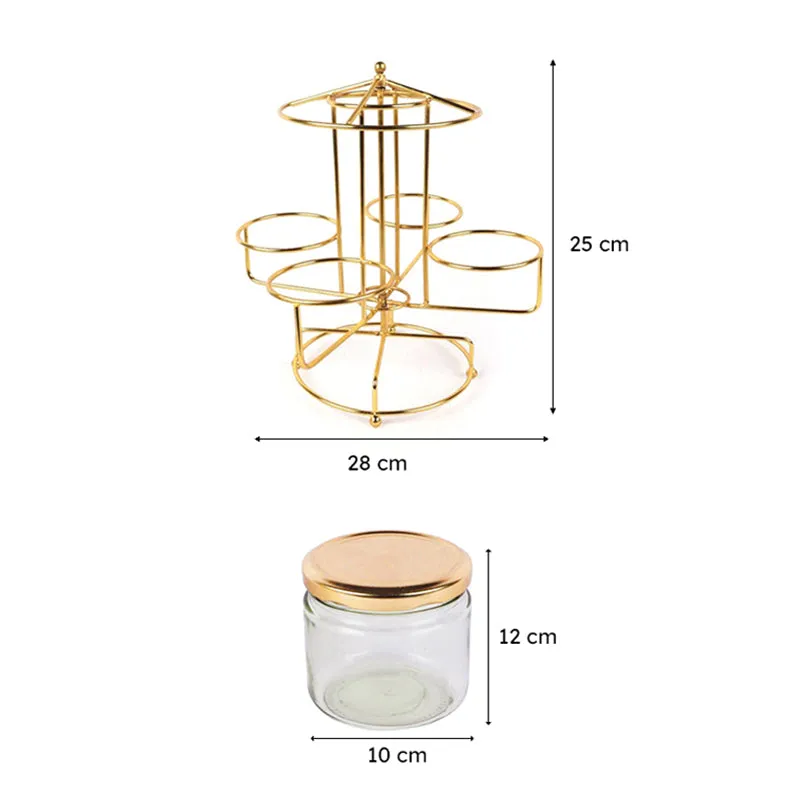 Merry Go Round Dry Fruit Container With Stand (350 mL Each)  - Five Piece Set media 7