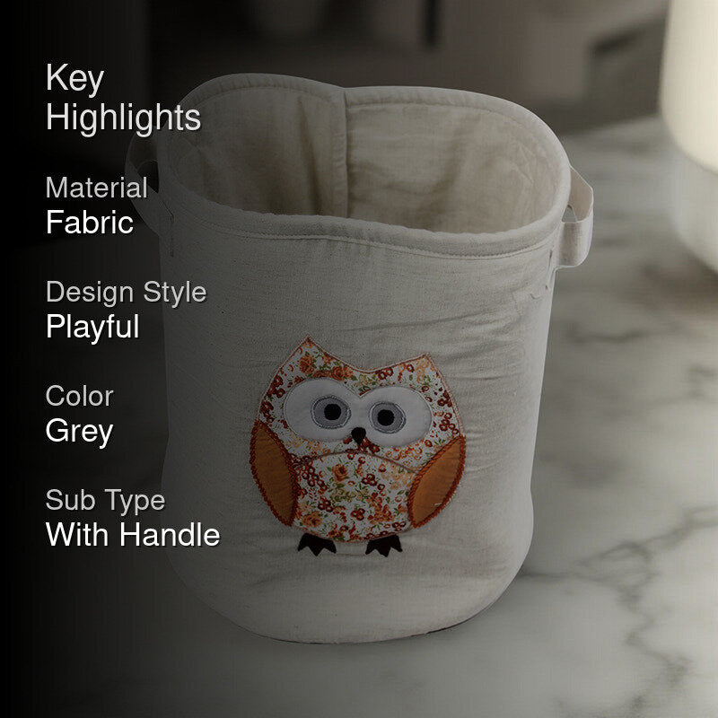 Hoot Hop Organiser Fabric Basket - Owlery Collection media 2