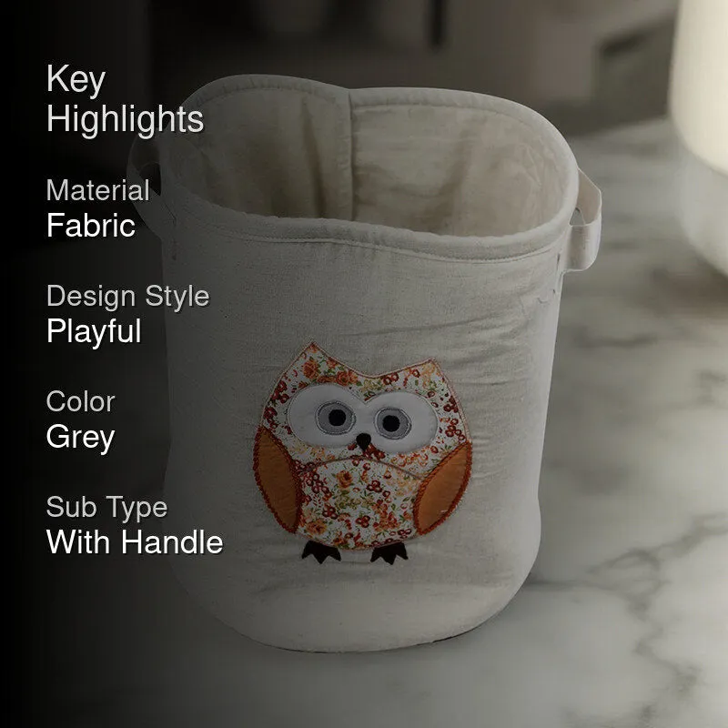 Hoot Hop Organiser Fabric Basket - Owlery Collection media 2